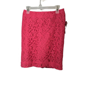 MERONA Size 2 Hot Pink Lined Lace Pencil Skirt